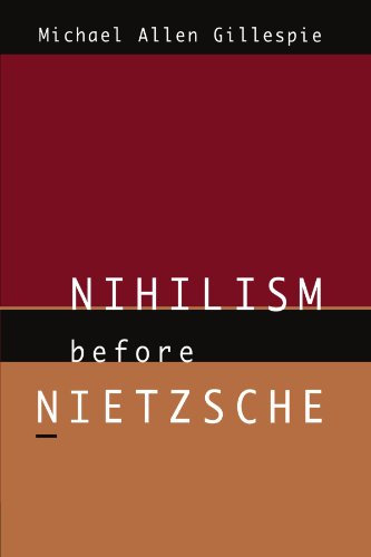 Book cover: "Nihilism Before Nietzsche" with red and brown color blocks.