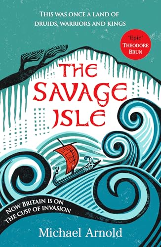 Book cover for “The Savage Isle” depicting a longship on turbulent seas.