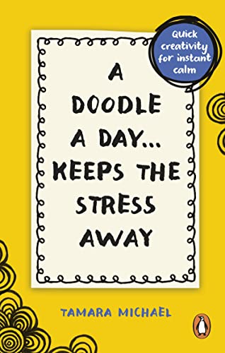 Book cover with hand-lettered title "A Doodle a Day Keeps the Stress Away.