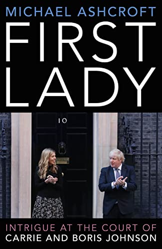 Book cover featuring Carrie and Boris Johnson standing outside 10 Downing Street.