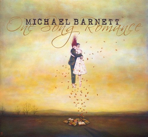 Album cover featuring a couple embracing, floating amidst falling rose petals, on a yellow background.