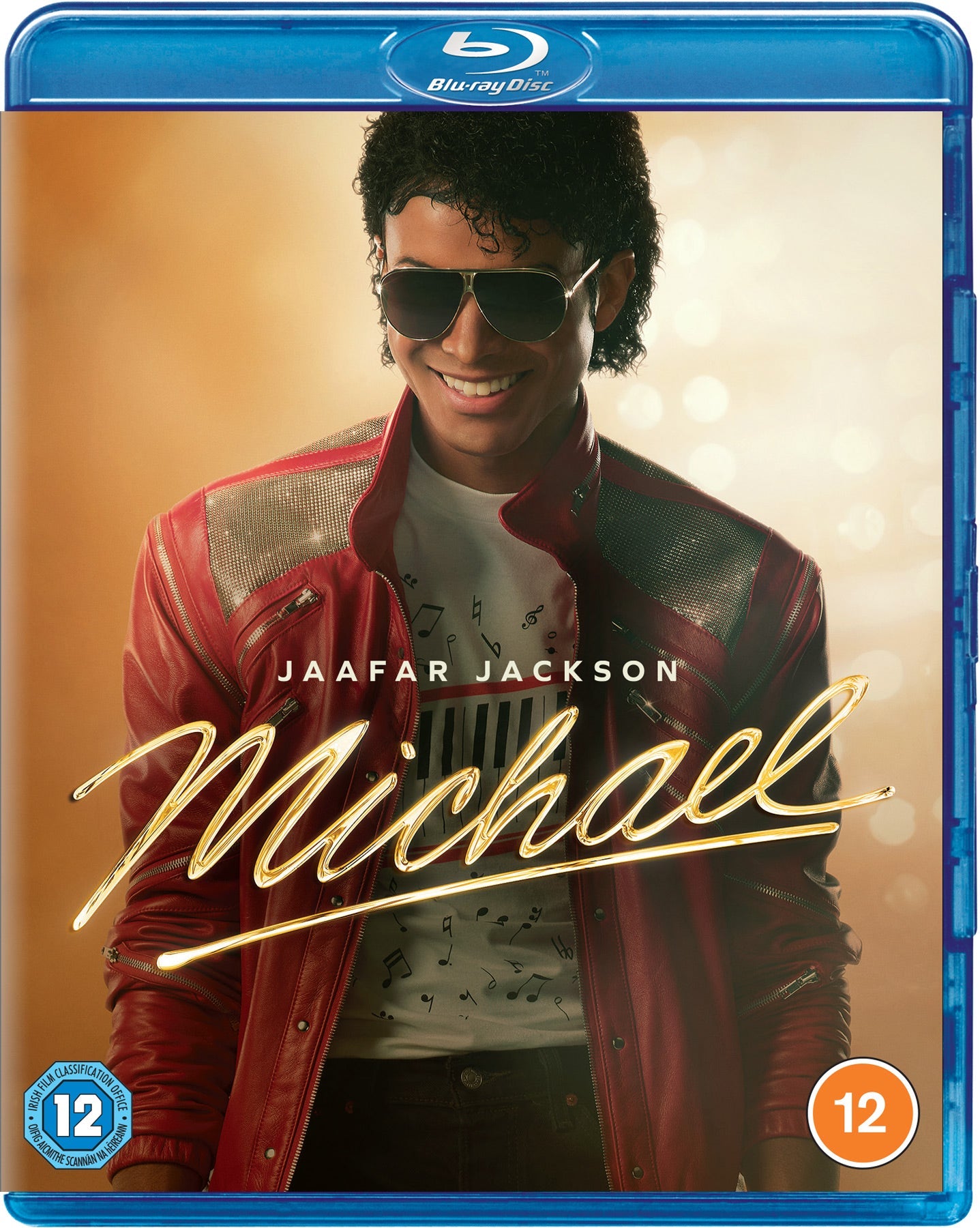 Blu-ray cover featuring Jaafar Jackson as Michael Jackson in a leather jacket.