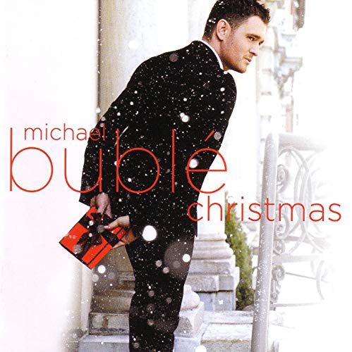 Michael Bublé “Christmas” album cover with a snowy outdoor scene.