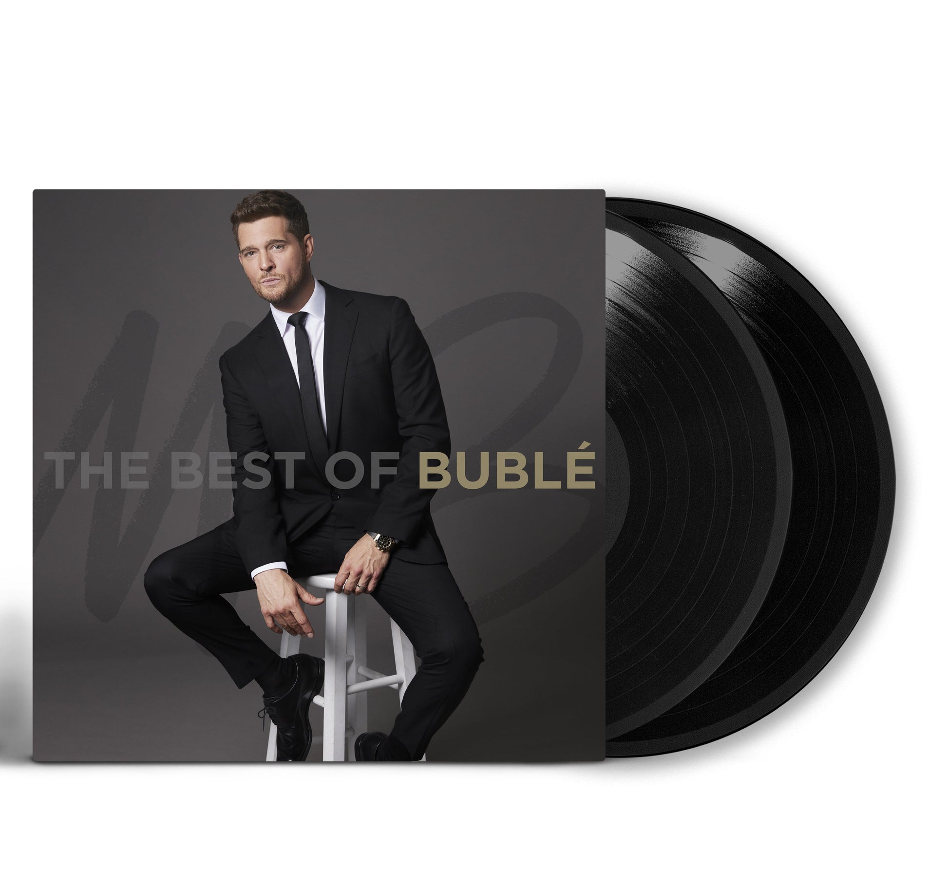 Michael Bublé album cover and black vinyl record shown together.