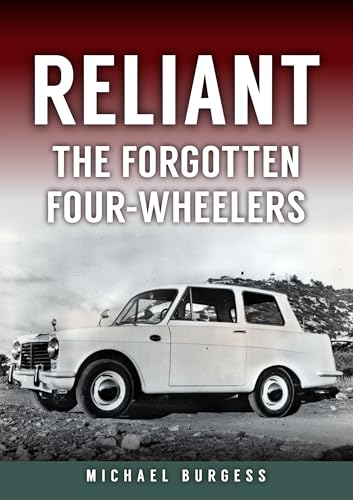 Book cover featuring a vintage white Reliant three-wheeled car.