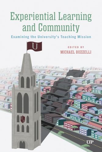 Book cover with university tower illustration and title “Experiential Learning and Community.”