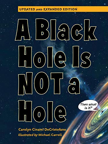 Book cover: "A Black Hole Is Not a Hole" with a black hole illustration.