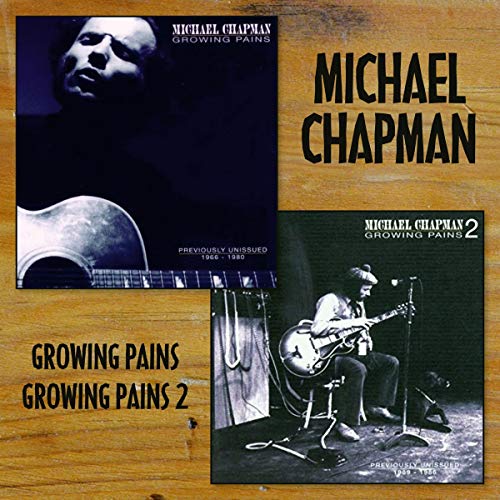 Black and white album cover featuring a man playing an acoustic guitar.
