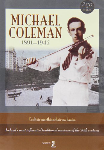 CD cover featuring a portrait of fiddler Michael Coleman with a violin.