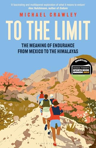 Book cover: runners on a dirt road with mountains in the background.