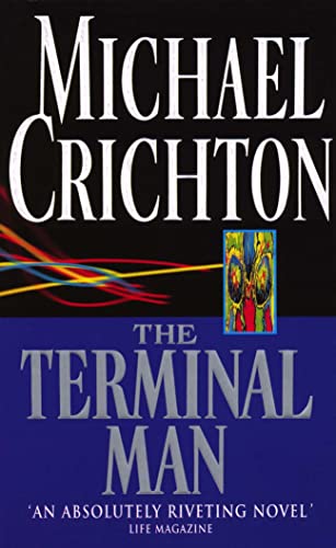 Book cover for The Terminal Man by Michael Crichton with abstract colorful lines.