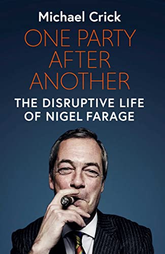 Book cover featuring Nigel Farage holding a cigar against a solid dark blue background.