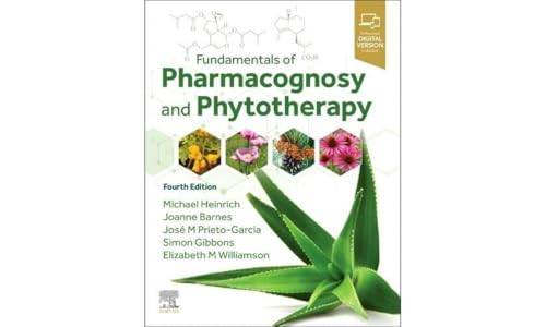 Book cover: “Fundamentals of Pharmacognosy and Phytotherapy,” fourth edition, with plants.