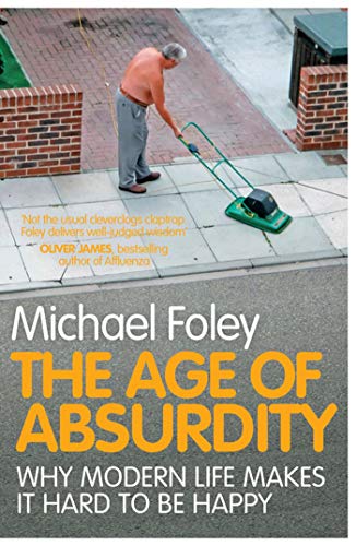 A shirtless man mows a paved area on the cover of the book.