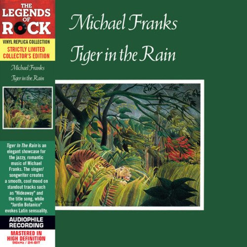 CD cover for Michael Franks’ “Tiger In The Rain” with tiger artwork.