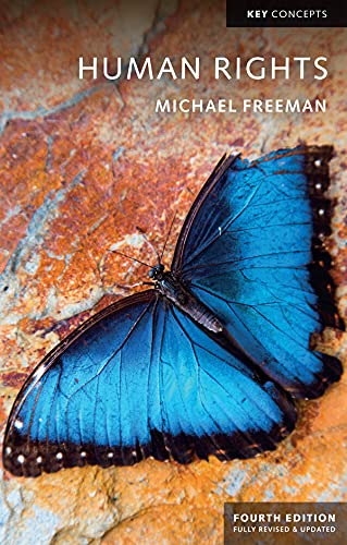 Book cover: "Human Rights" by Michael Freeman, featuring a blue butterfly.