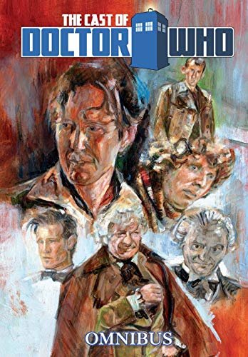 Book cover featuring painted portraits of multiple Doctors from Doctor Who.