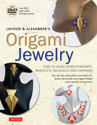 Book cover featuring origami jewelry pendants and a DVD icon.