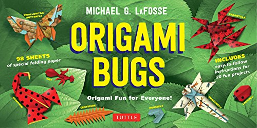 Origami Bugs kit cover with colorful folded paper insects and text.