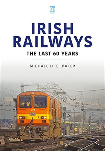 Book cover titled Irish Railways: The Last 60 Years featuring an orange diesel train.