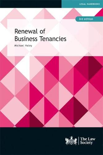 Book cover: “Renewal of Business Tenancies, 3rd edition” with pink geometric design.