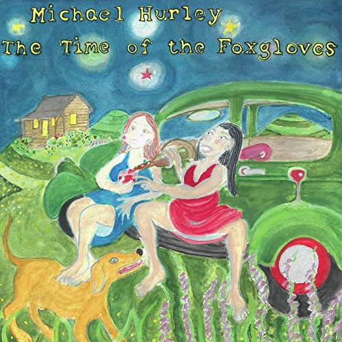 CD cover: painted scene with people, a dog, a house, and a car.