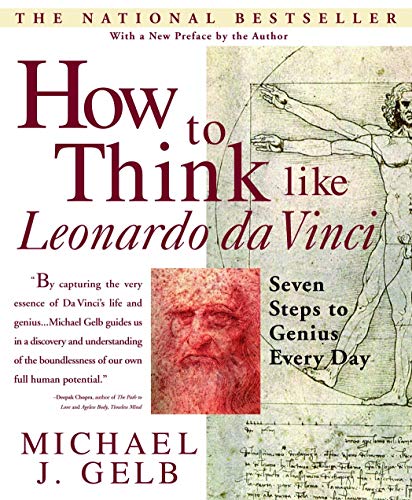 Book cover: “How to Think like Leonardo da Vinci” with sketches.