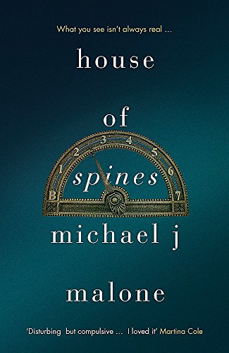 Book cover: "House of Spines" with a clock face and author's name.