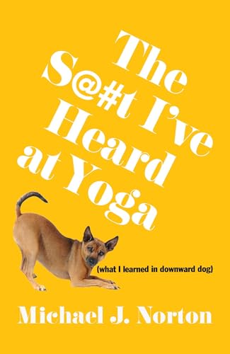 Book cover with a tan dog in a downward-facing pose, yellow background.