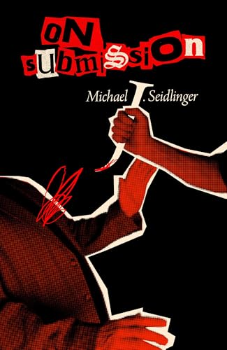 Book cover: black background, red text, hand holding a blade, and a figure.