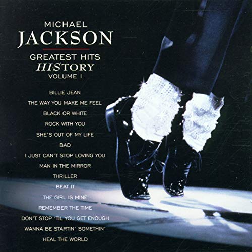 Michael Jackson Greatest Hits CD cover showing his feet in black shoes and socks.