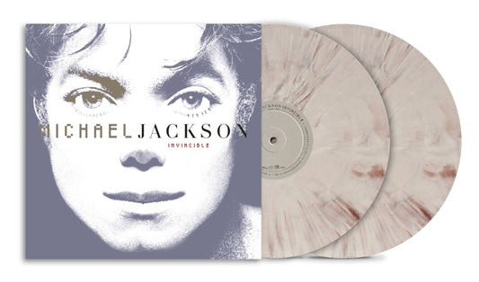 Michael Jackson’s “Invincible” marble vinyl LP with portrait cover art.