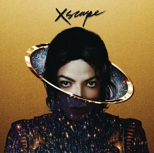 Michael Jackson album cover, “Xscape,” featuring a portrait with cosmic effects.