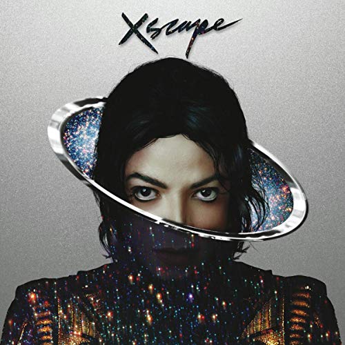 Michael Jackson portrait surrounded by a metallic ring against a starry space background.