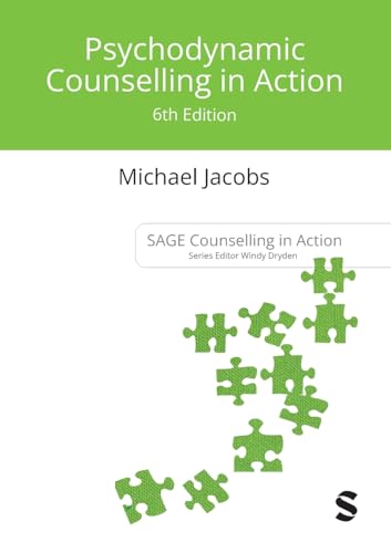 Book cover for Psychodynamic Counselling in Action with green puzzle pieces on white background.