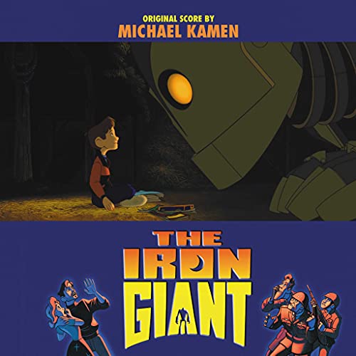 “The Iron Giant” vinyl album cover featuring a boy and a robot.