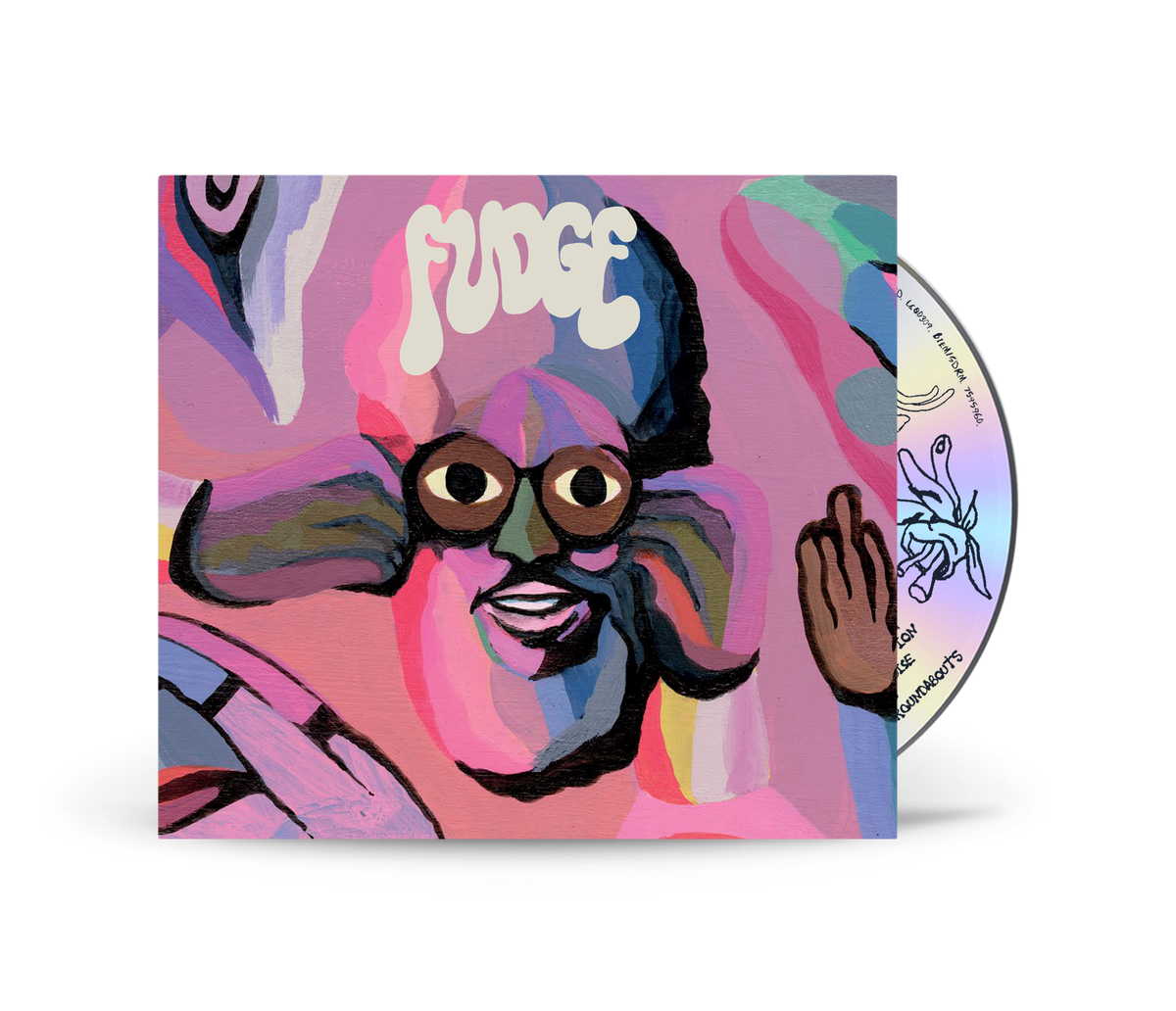 CD cover for Michael Kiwanuka’s “FUDGE” featuring painted portrait with glasses.