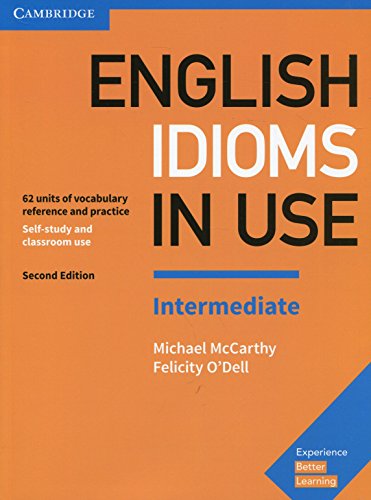 Orange textbook cover: "English Idioms in Use Intermediate" by McCarthy & O’Dell.