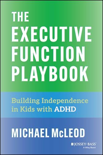 Book cover: “The Executive Function Playbook” with blue and green design.
