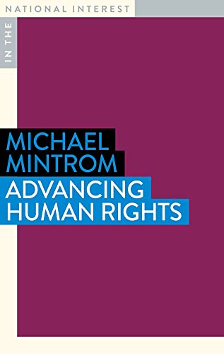 Book cover: "Advancing Human Rights" by Michael Mintrom, dark purple background.