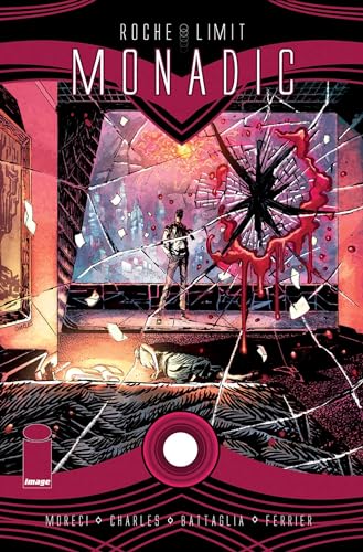 Comic book cover: a figure stands amidst shattered glass and red energy.