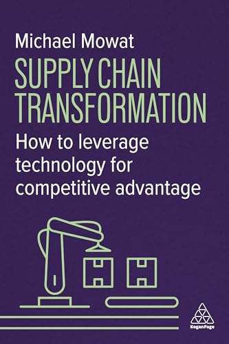 Book cover: "Supply Chain Transformation" with robotic arm illustration.