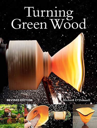 Book cover: “Turning Green Wood” showing a woodturning lathe in use.