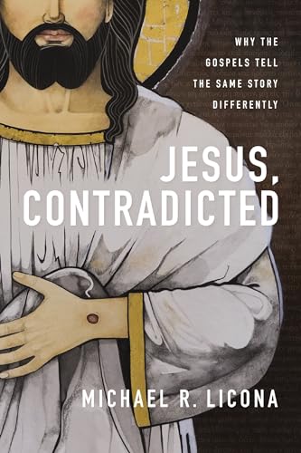 Book cover: “Jesus, Contradicted” with illustration of Jesus and author name.