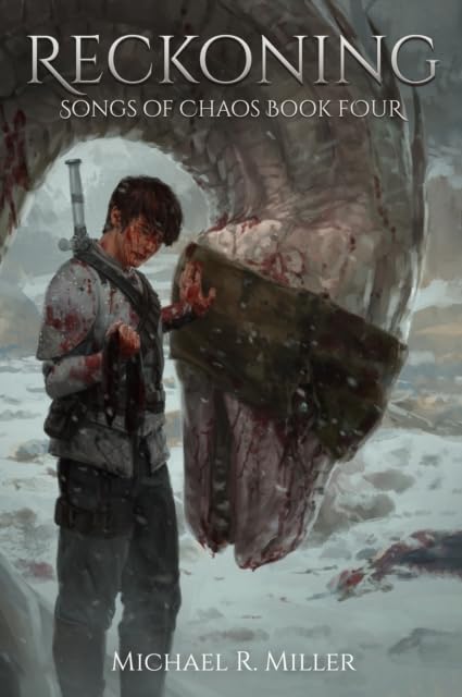 Book cover: man with weapon before a monstrous, fleshy form.