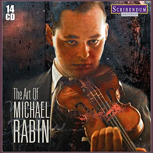 Michael Rabin playing violin, CD cover art with dark background.