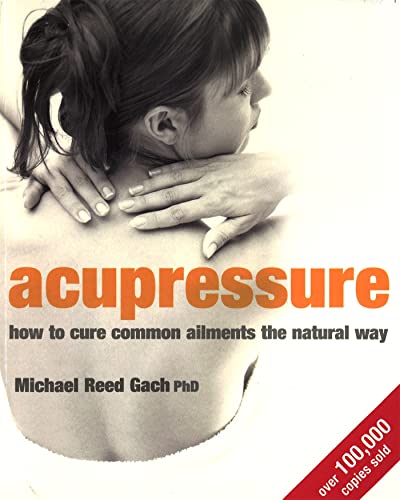 Book cover: "Acupressure" with image of hands applying pressure to a back.