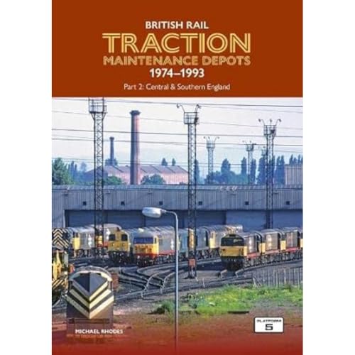 Book cover showing British Rail diesel locomotives at a maintenance depot.
