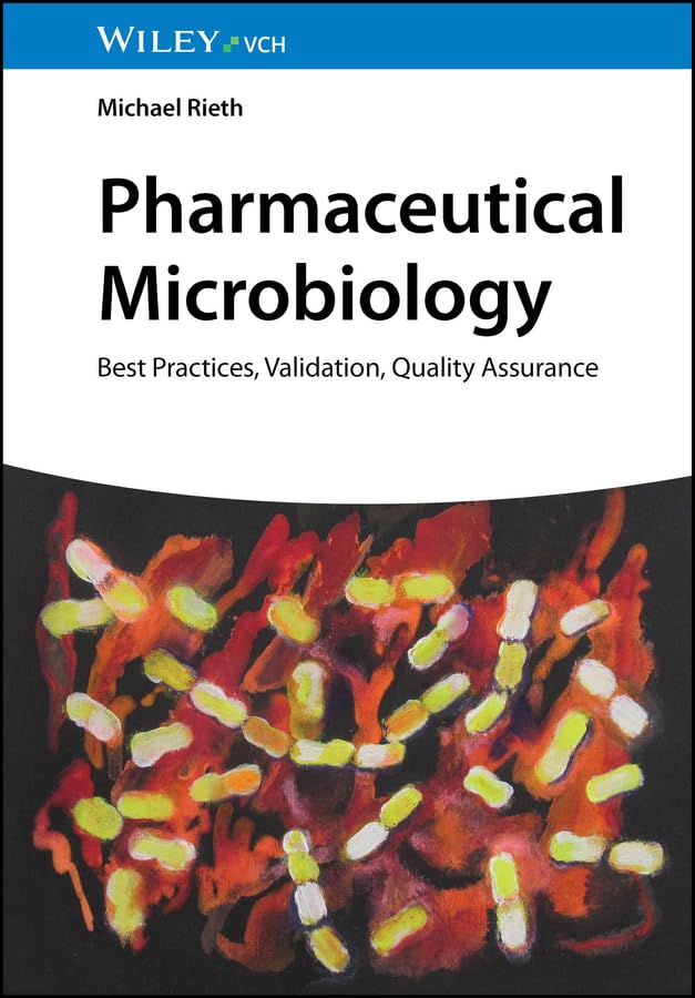 Book cover: "Pharmaceutical Microbiology" with microscopic organisms illustration.