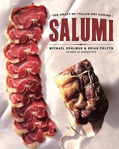 Book cover featuring stacked salami slices and a tied cut of meat.